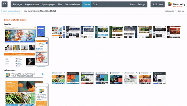 selecting a theme selecting a theme