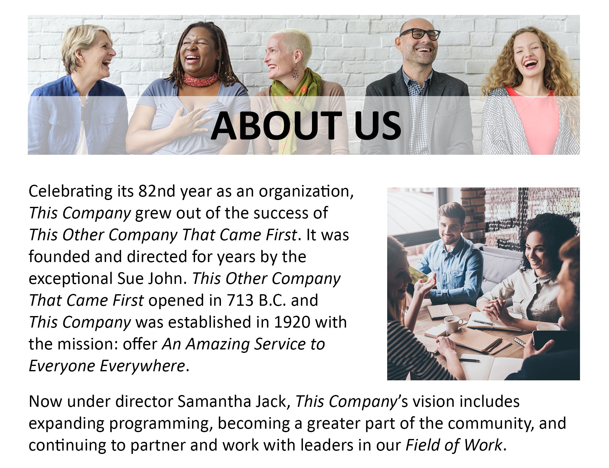 Nonprofit About Us Page Nonprofit About Us Page