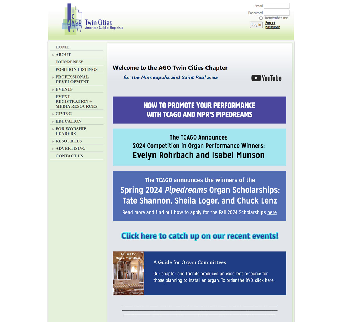 TCAGO Membership Website Example TCAGO Membership Website Example