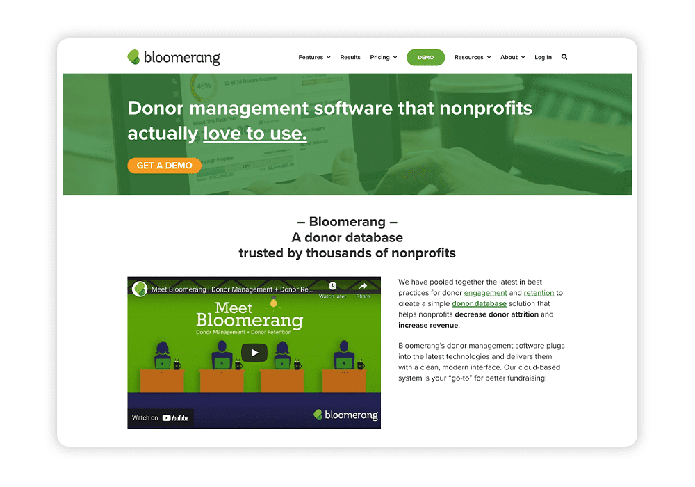 Reduce donor attrition with nonprofit fundraising software like Bloomerang.