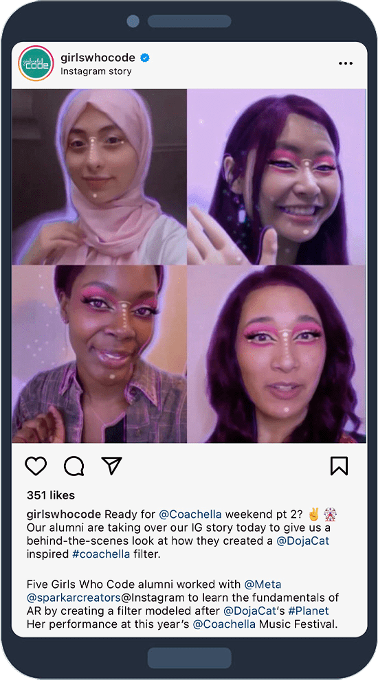 This nonprofit marketing example shows how Girls Who Code targets specific personas.