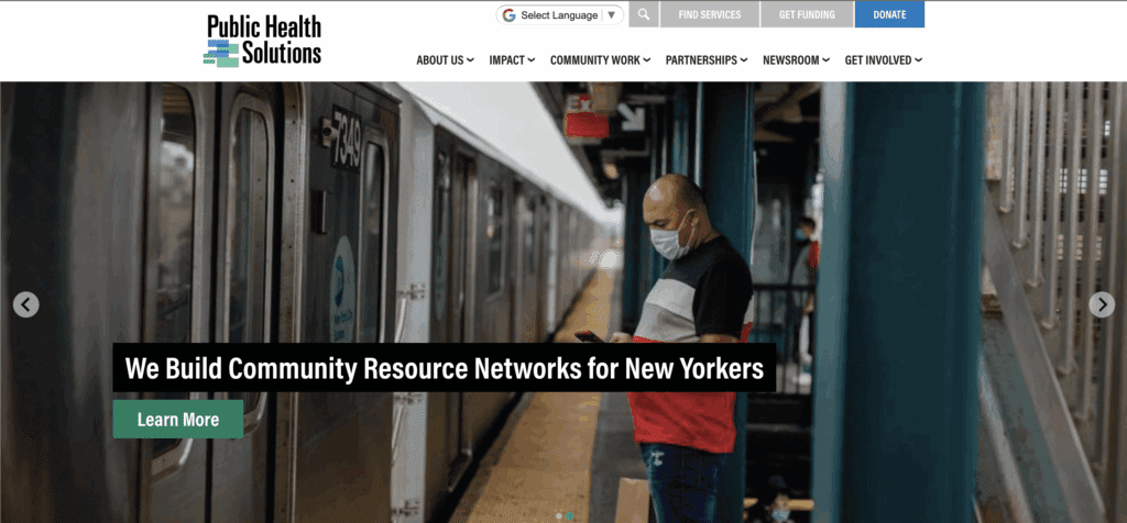 Public Health Solutions website screenshot