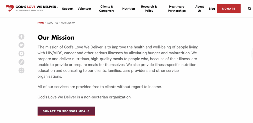 Gods Love We Deliver website screenshot