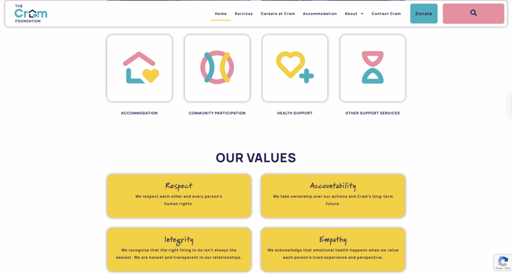 The Cram Foundation website screenshot