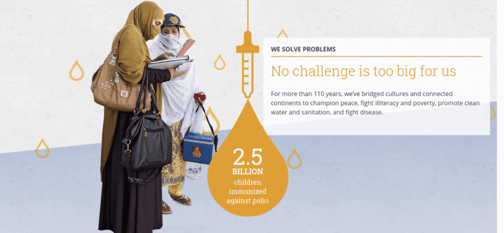 Rotary International website screenshot