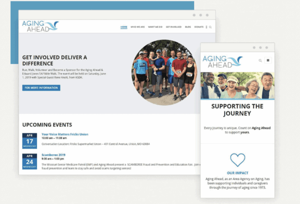 Aging Ahead website screenshot