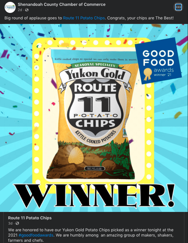 Shenandoah County Chamber of Commerce facebook post Shenandoah County Chamber of Commerce facebook post